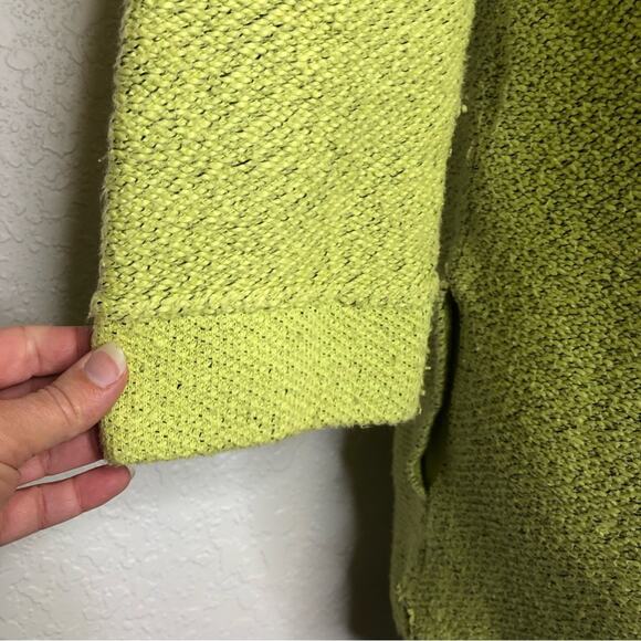 Soft Surroundings neon yellow lime green hooded knit tunic top size Small - Picture 11 of 15